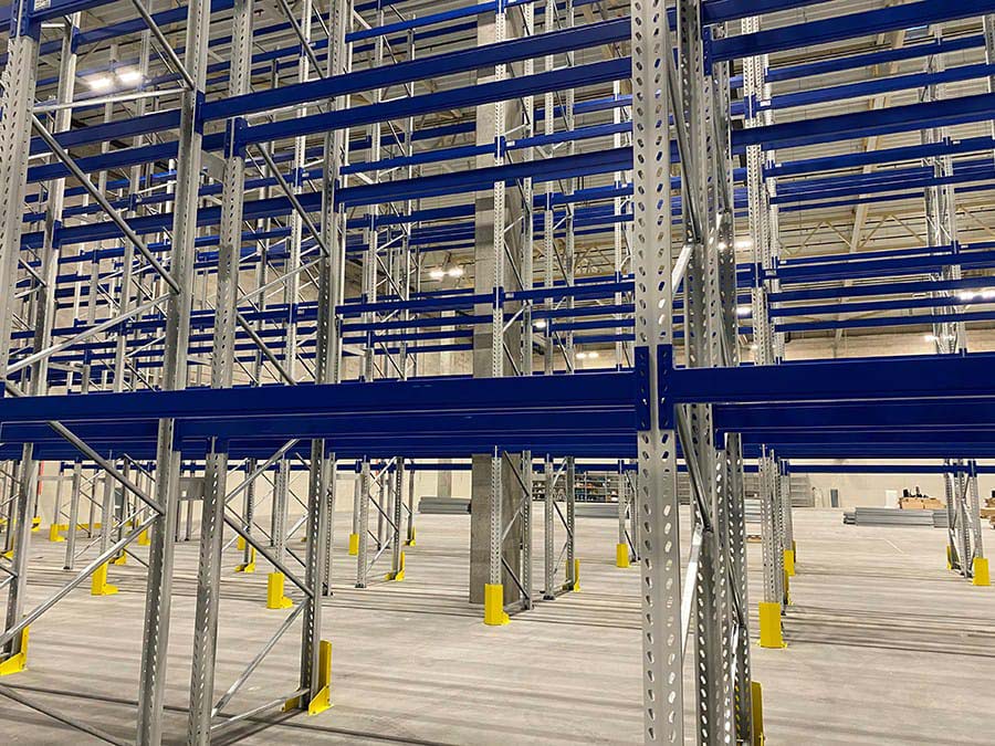 Pallet racks in warehouse